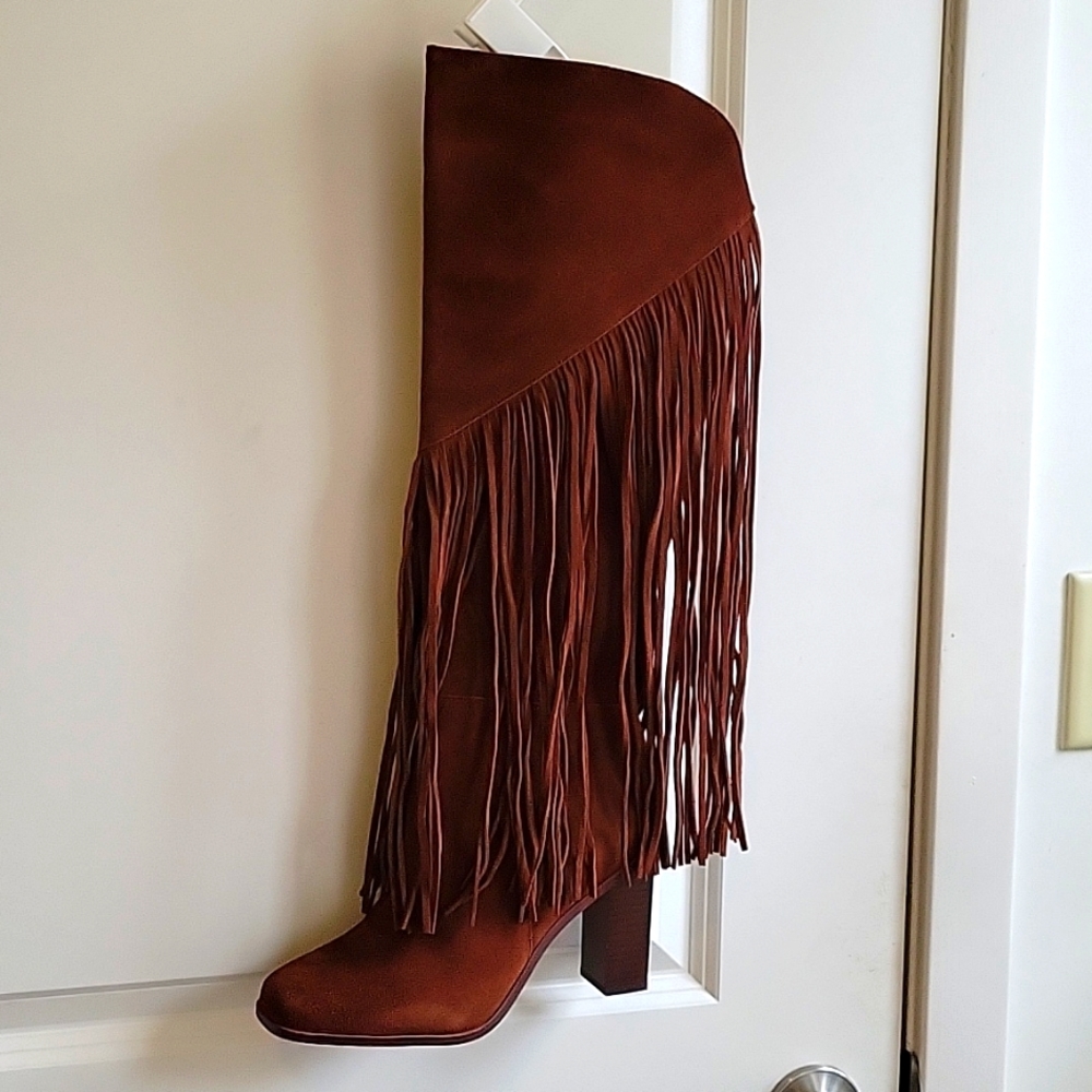 Brown Fringe suade boots